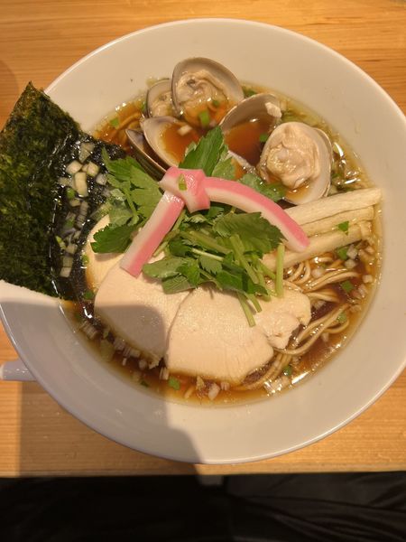 「鶏・煮干・蛤トリプルSOBA+ドライカレー」@Ginza Noodles むぎとオリーブの写真