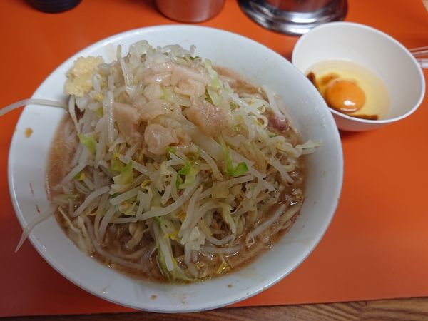 「ラーメン小 アブラ ニンニクたまご」@ラーメン二郎 相模大野店の写真