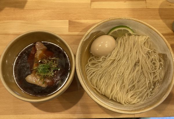 「鰹昆布出汁醤油つけ麺＋味玉」@迂直の写真