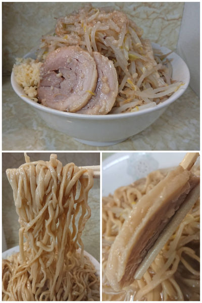 「らーめん大盛り(ニンニクアブラ)＋やさい増し」@らーめん松信 八千代台店の写真