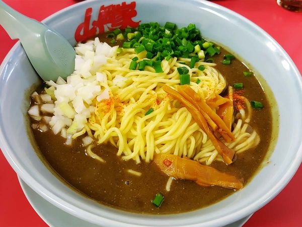 「鬼煮干しラーメン（大盛　麺柔らかめ）」@山岡家 山梨甲斐店の写真