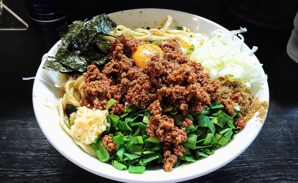 「【限定】我流豚星｡台湾混蕎麦(麺少･大蒜)＋チーズ･カレー」@豚星。の写真