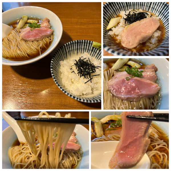 「【限定】ピュアな鴨中華そば 980円 めしわり 110円」@寿製麺よしかわ 川越店の写真