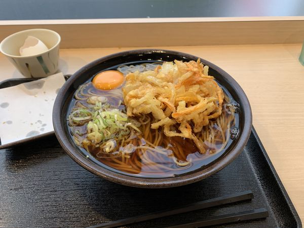 「朝そば（玉子）」@ゆで太郎 松戸本町店の写真