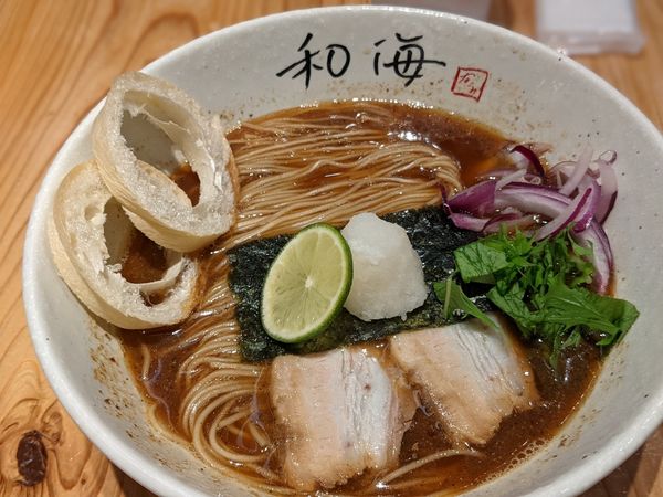 「限定秋刀魚そば」@らーめん専門 和海 なんば店の写真