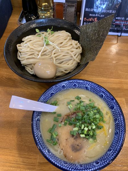「あり蔵つけ麺《塩》大盛り970円 煮玉子(Openサービス)」@麺Builder′sあり蔵の写真