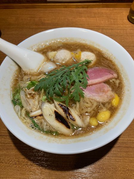 「［限定］鴨白湯味噌ラーメン」@寿製麺よしかわ 川越店の写真