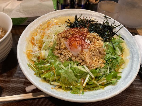 「ピリ辛汁なし坦々麺」@麺や 笑華の写真