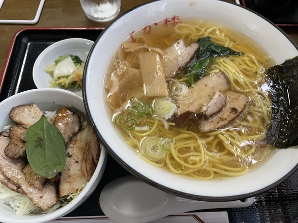 「らぁめんミニチャーシュー丼セット」@麺匠 よか楼 熊谷店の写真