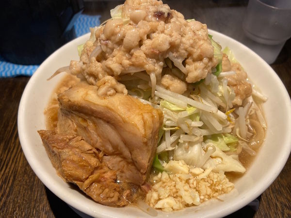 「ラーメンミニ（にんにく少なめ、野菜増し、アブラ増し）：750」@豚仙人 藤沢店の写真