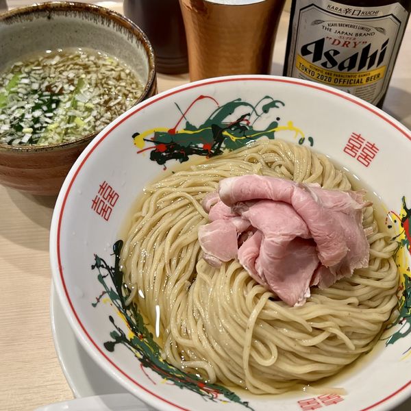 「鰹昆布水つけめん＋スーパードライ中瓶」@つけめん金龍の写真