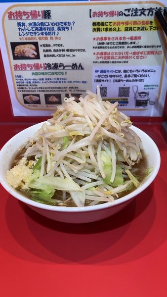 「ラーメン　ミニ　750円　野菜少し増し　ニンニク少し　油無し」@麺屋 桐龍 久喜店の写真