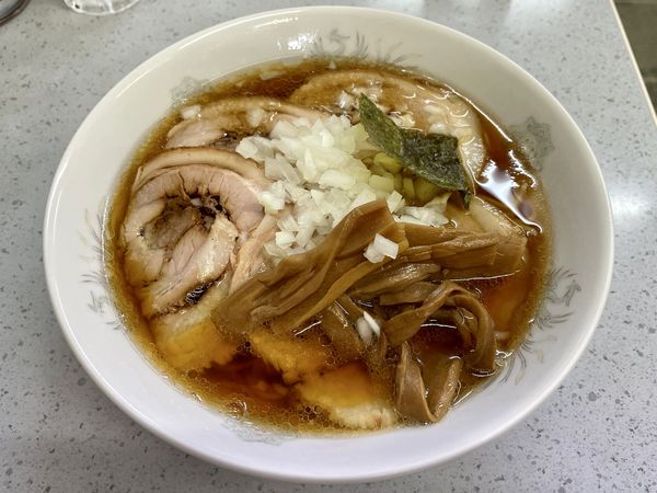 「アサヒスーパードライ＋ネギ皿 → チャーシューメン（バラ）」@丸幸の写真