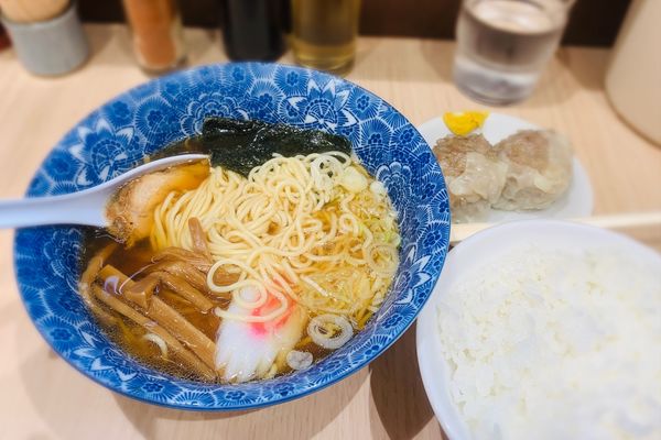 「らーめん（￥450）＋しゅうまいライス （￥250）」@肉厚わんたん麺と手作り焼売 ら麺亭 浅草支店の写真
