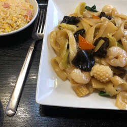 五目焼き刀削麺