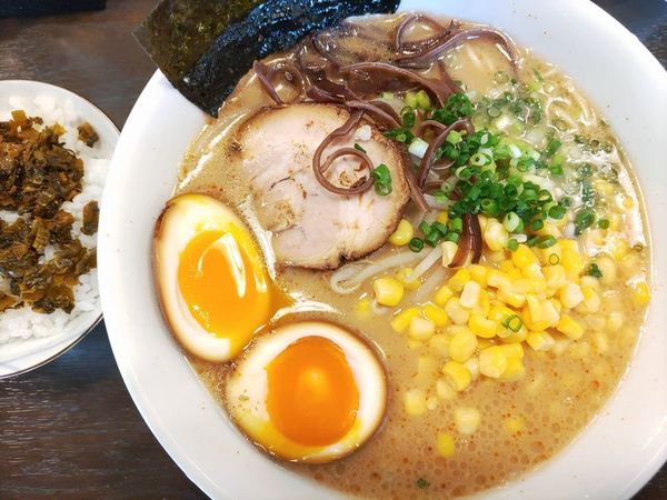 「味噌とんこつらーめん＋煮玉子＋小ごはん」@一心の写真
