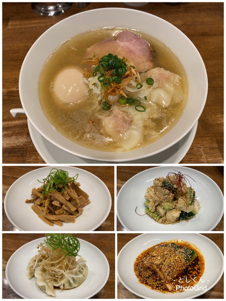 「塩拉麺＋海老ワンタン（3ヶ） 他」@創作麺工房 鳴龍の写真