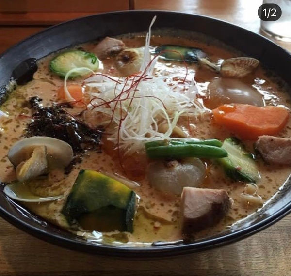 「ほうとう風豆乳味噌ラーメン」@湖麺屋 Reel Cafeの写真