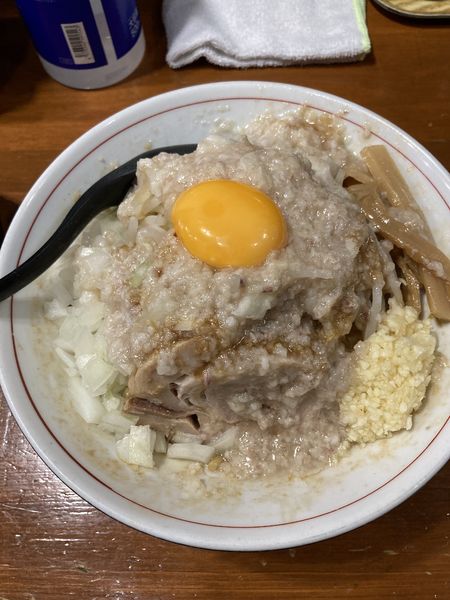 「油めん、ヤサイ以外」@らーめん kaeruの写真