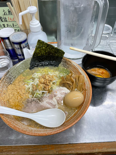「鮟肝出汁塩ラーメン＋鮟肝ソース×2」@覆麺 智の写真