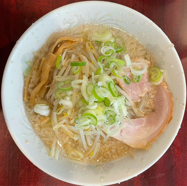 「ラーメン(背脂普通)＋ランチセット」@こってりらーめん なりたけ 本八幡店の写真