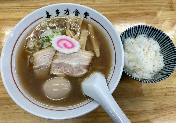 「蔵出し醤油ラーメン味たまごトッピング」@喜多方食堂 磯崎の写真