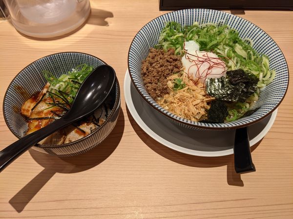 「九条ねぎまぜそば」@京紫灯花繚乱 蒲田店の写真