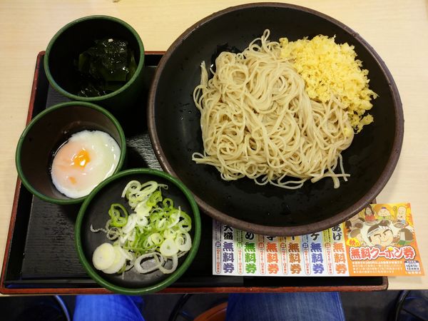 「朝そば(370円)+大盛り(クーポン)」@ゆで太郎 大崎広小路店の写真