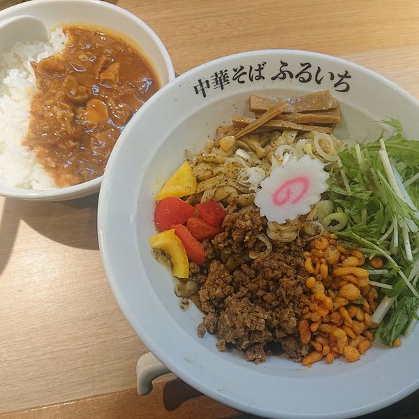 「冷やし汁なし担々麵900円、ハヤシライス300円」@中華そば ふるいちの写真