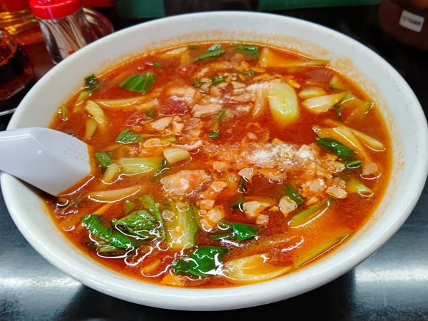 「辛口ガーリックトマトラーメン(並盛・165g)1,023円」@馬鹿旨の写真