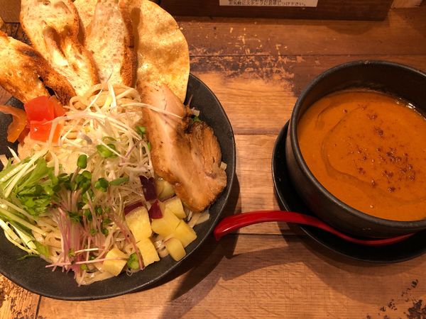 「海老つけ麺カレー（あつもり・大盛）」@海老鶏麺蔵の写真