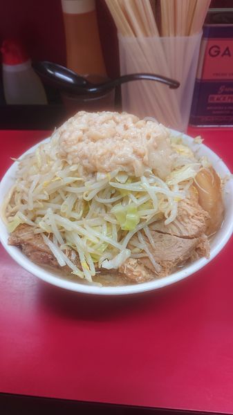 「大豚  野菜  ニンニク  アブラ」@ラーメン二郎 中山駅前店の写真