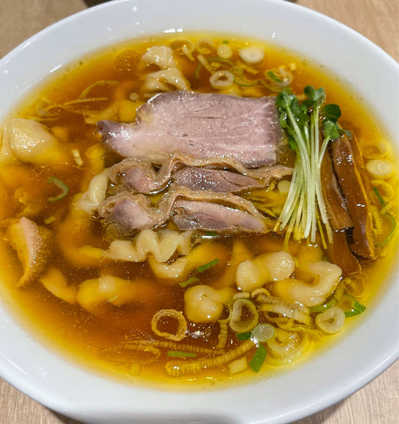 「親鶏中華そば大盛り(極太麺)」@手打 親鶏中華そば 綾川の写真