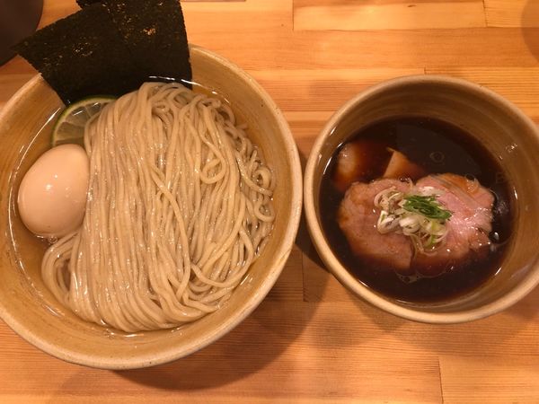 「鰹昆布出汁醤油つけ麺　味玉」@迂直の写真