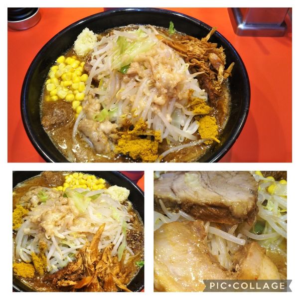「【限定A】味噌ラーメン小➕カレー➕カレー➕鶏ほぐし」@麺屋 桐龍の写真