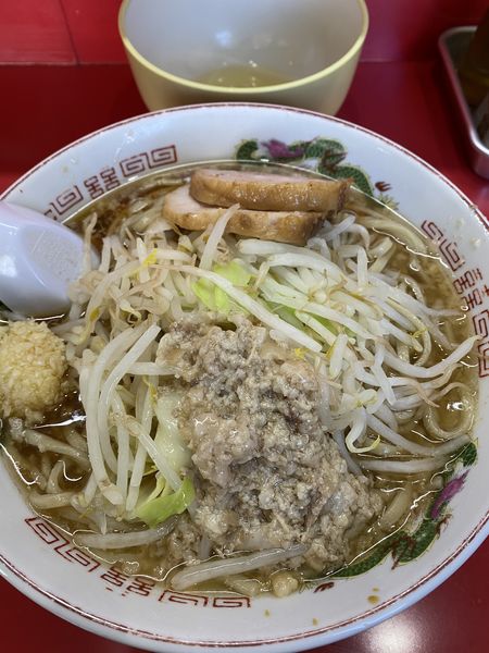 「ラーメン＋生卵」@赤ひげラーメンの写真