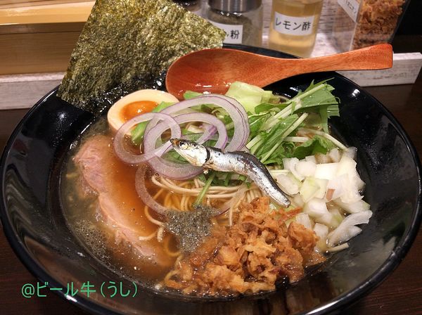 「あっさり煮干しそば(850円)」@濃厚煮干しそば つけ麺 必の写真