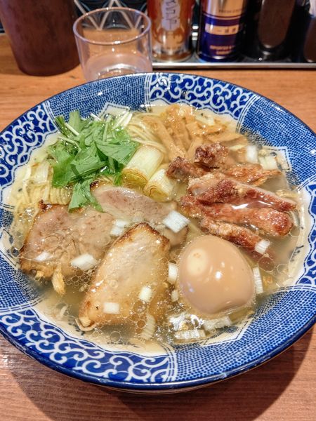 「塩らーめん+味玉+ミニパーコー」@ハマカゼ拉麺店の写真