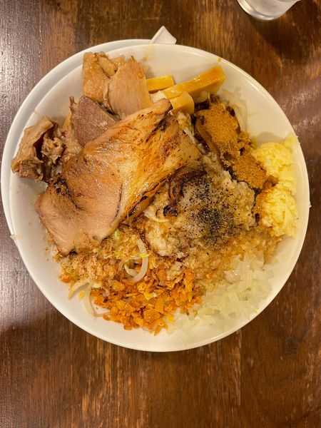 「まぜそばストロング気合いまし」@あっ晴れ 可児店の写真