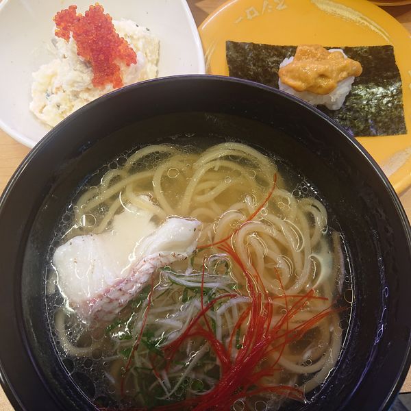 「魚介に超惚れ込んだ塩ラーメン286円他」@スシロー 羽村SAKURA MALL店の写真