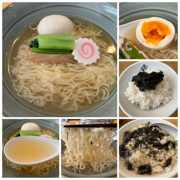 「だしそば 700円 味玉 100円 海苔佃煮ご飯 150円」@だしと麺 遊泳の写真