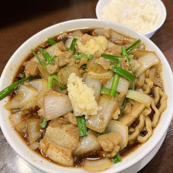 「スタミナ濃厚中華そば（ニンニク少・ショウガ）＋小ライス」@濃厚中華そば スタミナ軒の写真