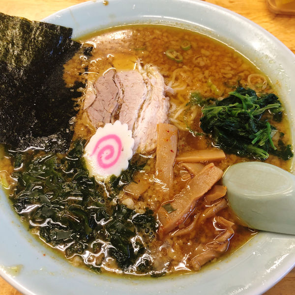 「ラーメン 半麺 カレースパイス 半ライス」@ラーメンショップ 太田店の写真