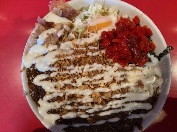 「【限定】カレーまぜそばのちライス 880円」@ひたちなか大盛軒の写真