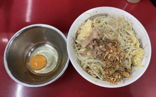 「小ラーメン＋汁なし＋チーズ」@ラーメン二郎 越谷店の写真