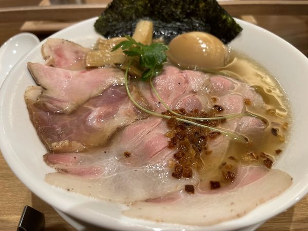 「黄金貝ラーメン特製」@なにわ麺次郎 然の写真