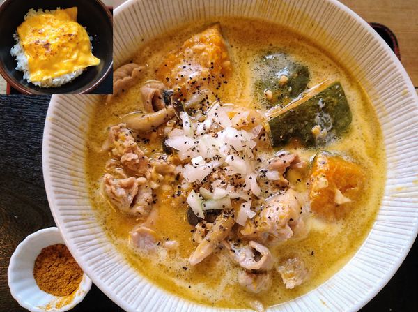 「【限定】栗カボチャのクリーミーラーメン ￥920」@和風らーめん 凪の写真