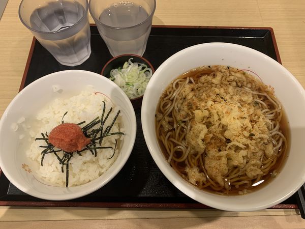 「明太子ご飯そばセット 390円」@いろり庵きらく 高田馬場店の写真