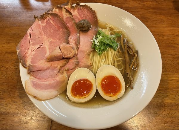 「限定ポルチーニ香る塩らぁ麺ブルーチーズリゾットセットDX」@らぁ麺はうす Sumika0の写真