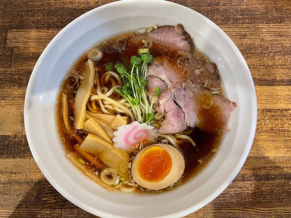 「特製中華そば　煮卵トッピング」@大杉製麺の写真